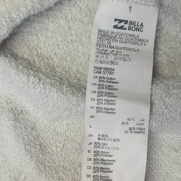 Billabong Size Small Cutoff Gray Sweatshirt - Picture 5 of 11